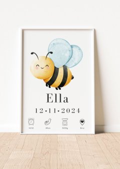 Personalizovaný plakát s údaji o narození miminka - 001