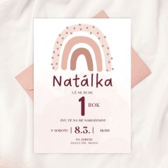 Narozeninová pozvánka  – duha - 06