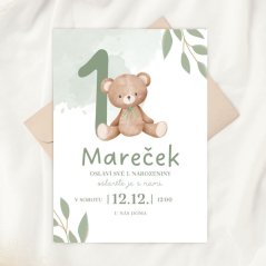 Narozeninová pozvánka  – medvídek - 05 VÍCE VARIANT
