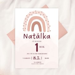 Narozeninová pozvánka  – duha - 06