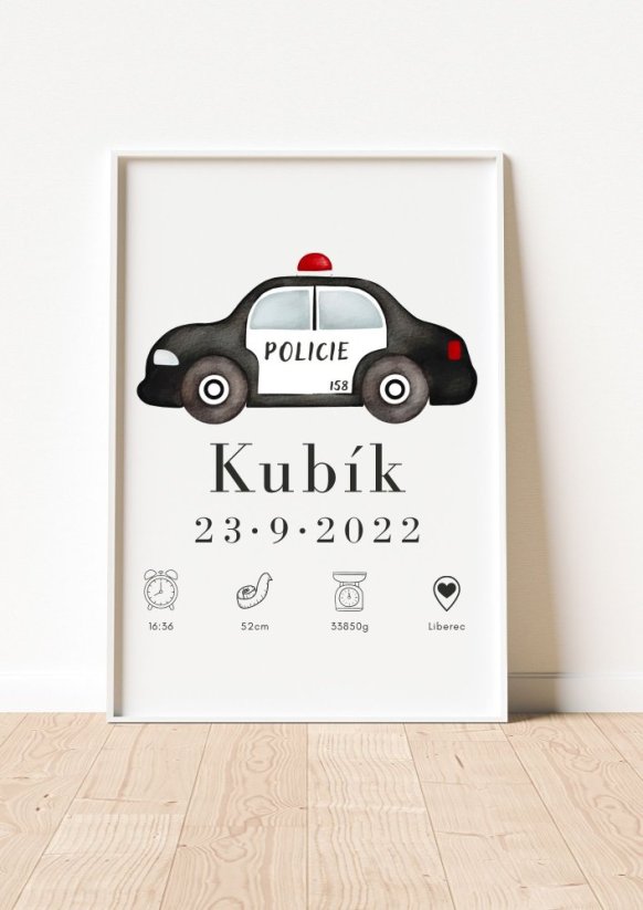 Personalizovaný plakát s údaji o narození miminka - 008