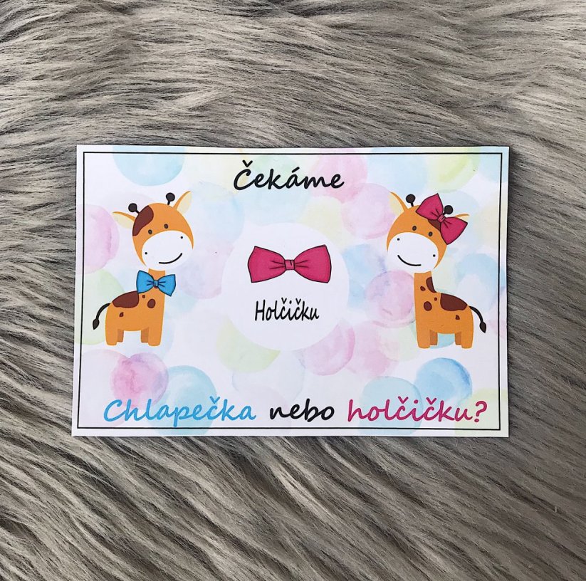 POHLAVÍ MIMINKA- ŽIRAFKY - Pohlaví: Holčička