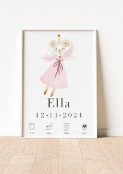 Personalizovaný plakát s údaji o narození miminka - 007