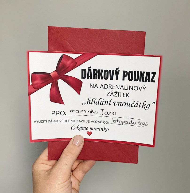 Dárkový poukaz na vnoučátko.❤️