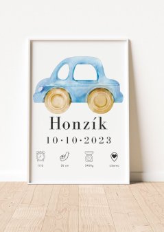 Personalizovaný plakát s údaji o narození miminka - 002